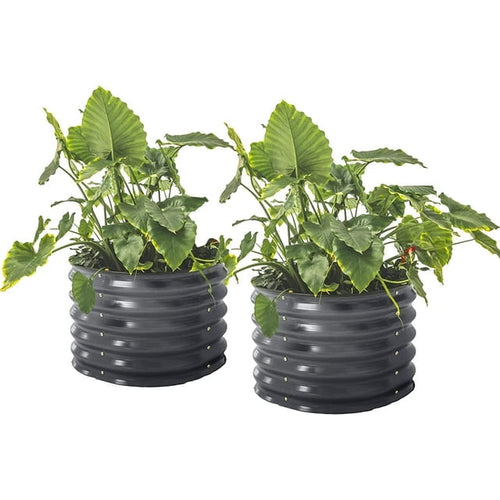 Vego Garden 2 x 2 ft Self-Watering Planter Raised Garden Bed Kits, Twin Pack-Modern Gray