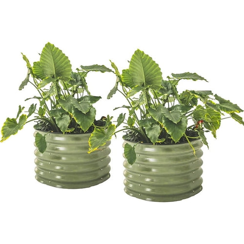 Vego Garden 2 x 2 ft Self-Watering Planter Raised Garden Bed Kits, Twin Pack-Olive Green