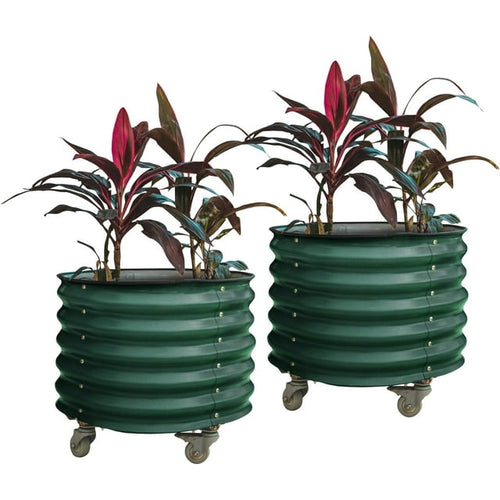 Vego Garden 2 x 2 ft Self-Watering Rolling Planter Raised Garden Bed Kits, Twin Pack-British Green