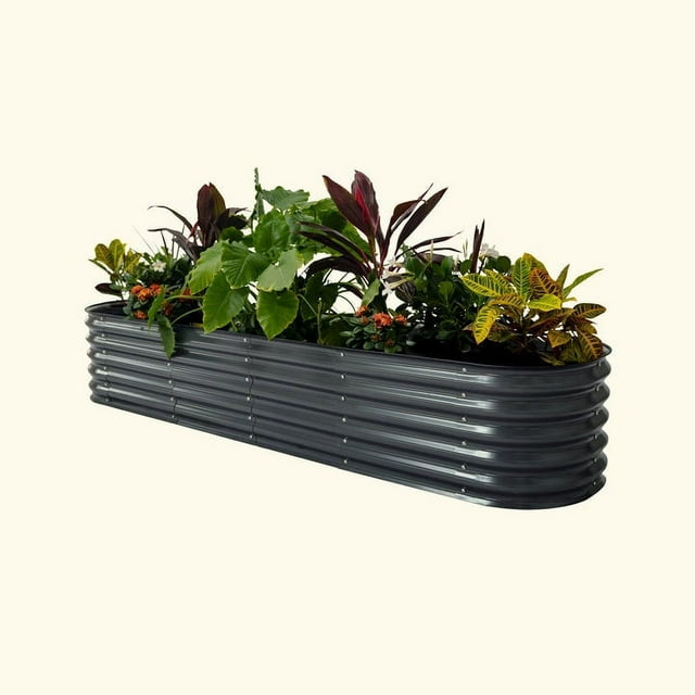 Vego Garden 2 x 4 ft Self-Watering Rolling Planter Raised Garden Bed Kits-Modern Gray