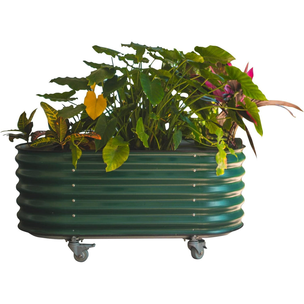 Vego Garden 2 x 4 ft Self-Watering Rolling Planter Raised Gardening Bed Kits-British Green