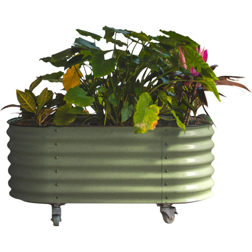 Vego Garden 2 x 4 ft Self-Watering Rolling Planter Raised Gardening Bed Kits-Olive Green