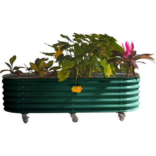 Vego Garden 2 x 6 ft Self-Watering Rolling Planter Raised Gardening Bed Kits-British Green