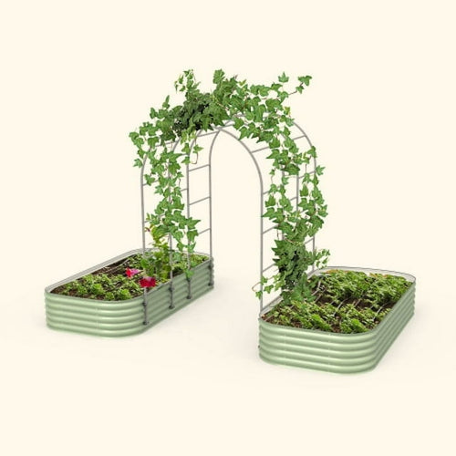 Vego Garden Modular Arched Trellis System Triple Section 4.5' Long Trellis for 2.0' x 6.5' (6 in 1) Garden Bed or 3.5' x 6.5' (9 in 1) Garden Bed