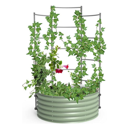 Vego Garden Modular Wall Trellis System, Triple Section 3.5' Long for 3.5' Round Garden Beds…