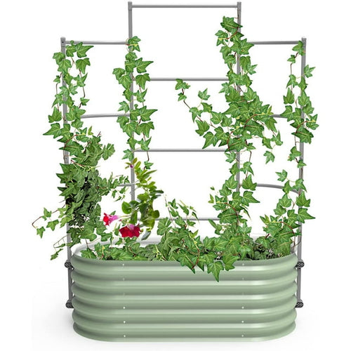 Vego Garden Modular Wall Trellis System Triple Section 4.0' Long for 2.0' x 4.0' Garden Beds