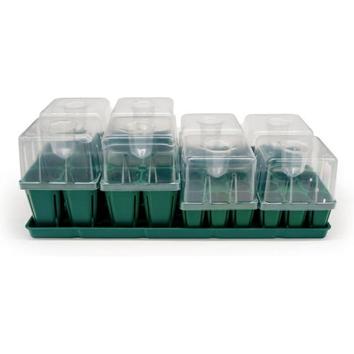 Vego Garden Seedling Suite Products, 4 Pack Jumbo Seedling Trays and 4 Pack Standard Seedling Trays with Seedling Tray Lids and 10