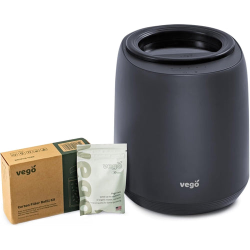 Vego Kitchen Composter, 4L Electric Composter for Kitchen 5 Modes Weight-Based Smart Compost Bin with App Odorless Auto-Cleaning Food Waste Compost Machine Indoor, Black