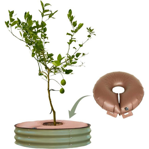 Vego garden Raised Garden Bed 8” Tall Tree Surround with Watering Ring, Olive Green