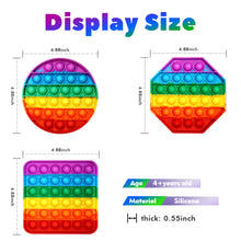 Push Pop Bubble Sensory Fidget Toys Stress Relief Silicone Pressure Relieving Popping it Toys for Autism Special Needs Anxiety Reliever for Kids Teens Adults, Pack of 3