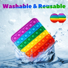 Push Pop Bubble Sensory Fidget Toys Stress Relief Silicone Pressure Relieving Popping it Toys for Autism Special Needs Anxiety Reliever for Kids Teens Adults, Pack of 3